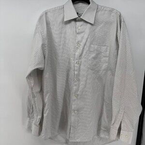 Bachrach Dress Shirt Mens Large Striped Long Sleeve